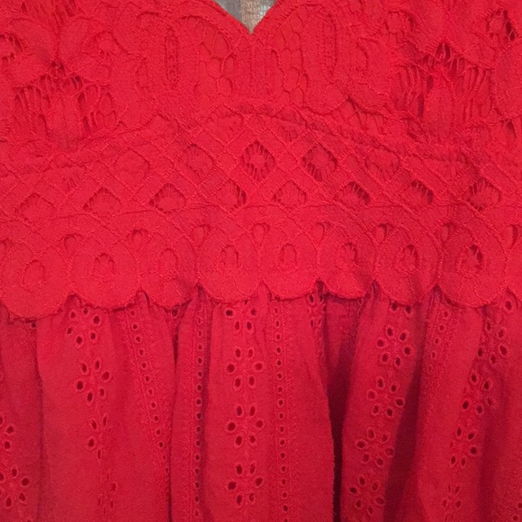 Red Eyelette Dress -Impressions Boutique - Picture 6 of 8